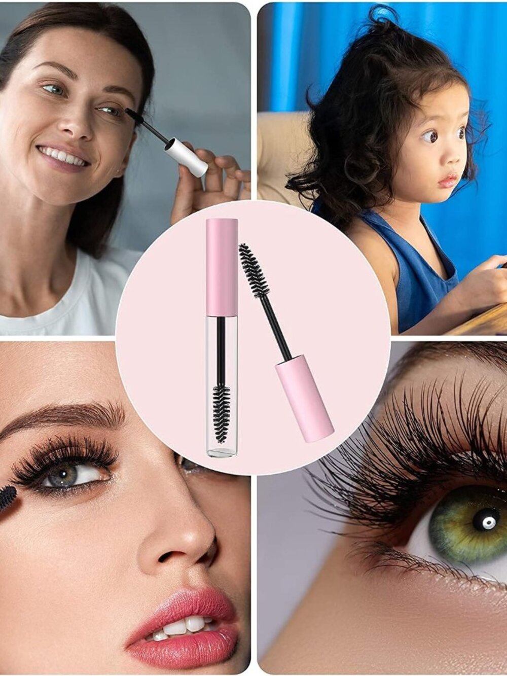 15 Pack Empty Mascara Tubes 10mL | Pink Refillable Eyelash & Cosmetic Container